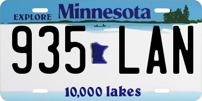 MN license plate 935LAN