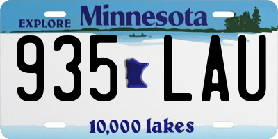 MN license plate 935LAU