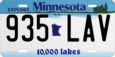 MN license plate 935LAV