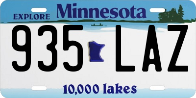 MN license plate 935LAZ