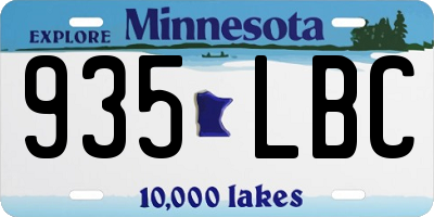 MN license plate 935LBC