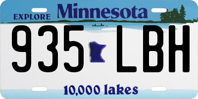 MN license plate 935LBH