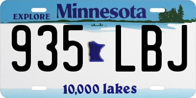 MN license plate 935LBJ