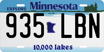 MN license plate 935LBN