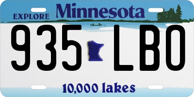 MN license plate 935LBO
