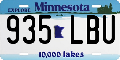 MN license plate 935LBU