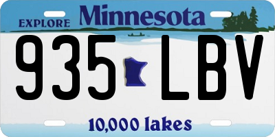 MN license plate 935LBV