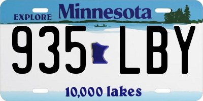 MN license plate 935LBY