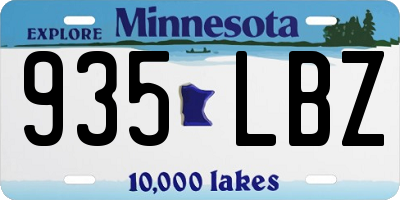 MN license plate 935LBZ