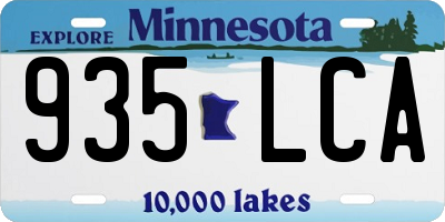 MN license plate 935LCA