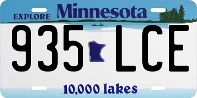 MN license plate 935LCE