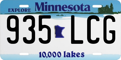 MN license plate 935LCG