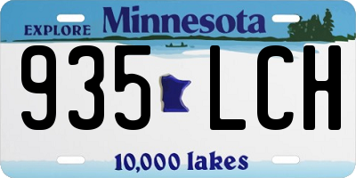 MN license plate 935LCH