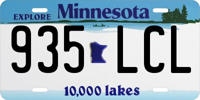 MN license plate 935LCL