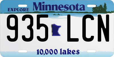 MN license plate 935LCN