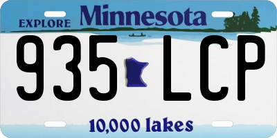 MN license plate 935LCP