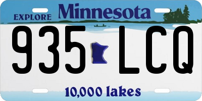MN license plate 935LCQ