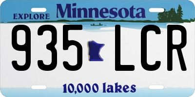 MN license plate 935LCR