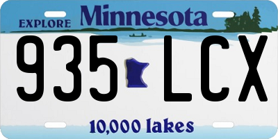 MN license plate 935LCX