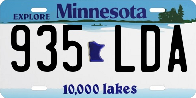 MN license plate 935LDA