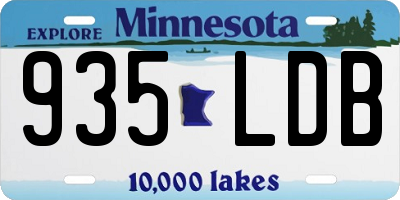 MN license plate 935LDB