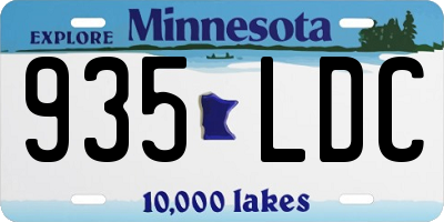 MN license plate 935LDC