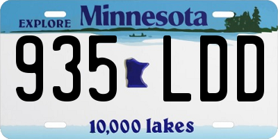 MN license plate 935LDD