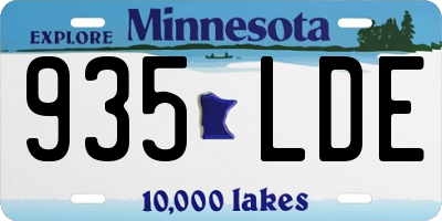 MN license plate 935LDE