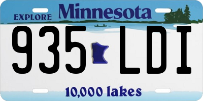MN license plate 935LDI