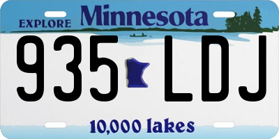 MN license plate 935LDJ