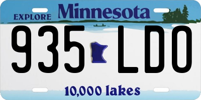 MN license plate 935LDO