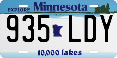 MN license plate 935LDY