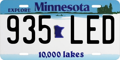 MN license plate 935LED