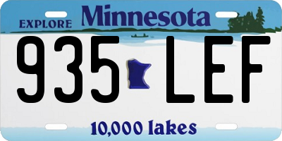 MN license plate 935LEF