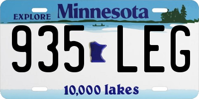 MN license plate 935LEG