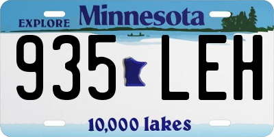 MN license plate 935LEH