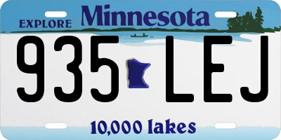 MN license plate 935LEJ