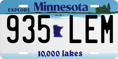 MN license plate 935LEM