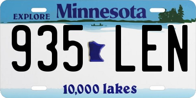 MN license plate 935LEN