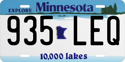 MN license plate 935LEQ