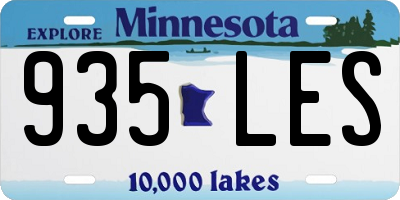 MN license plate 935LES