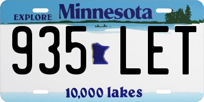 MN license plate 935LET