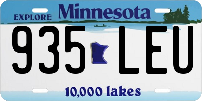 MN license plate 935LEU
