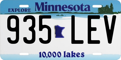 MN license plate 935LEV