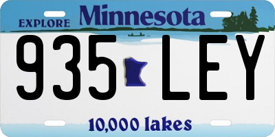 MN license plate 935LEY