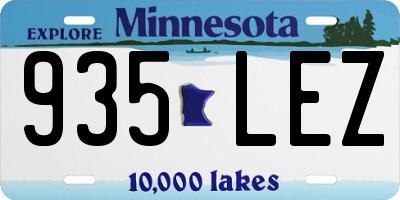 MN license plate 935LEZ