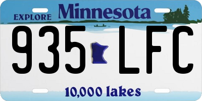 MN license plate 935LFC