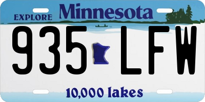 MN license plate 935LFW