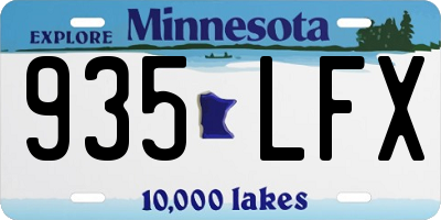 MN license plate 935LFX