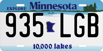 MN license plate 935LGB